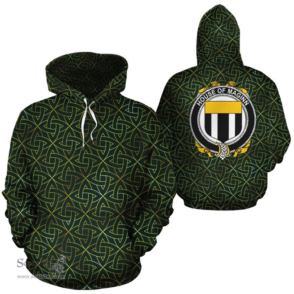 ScotsTee Shop Irish Maginn Coat of Arms Family Crest Ireland Hoodie Irish Gold Symbol Hoodie