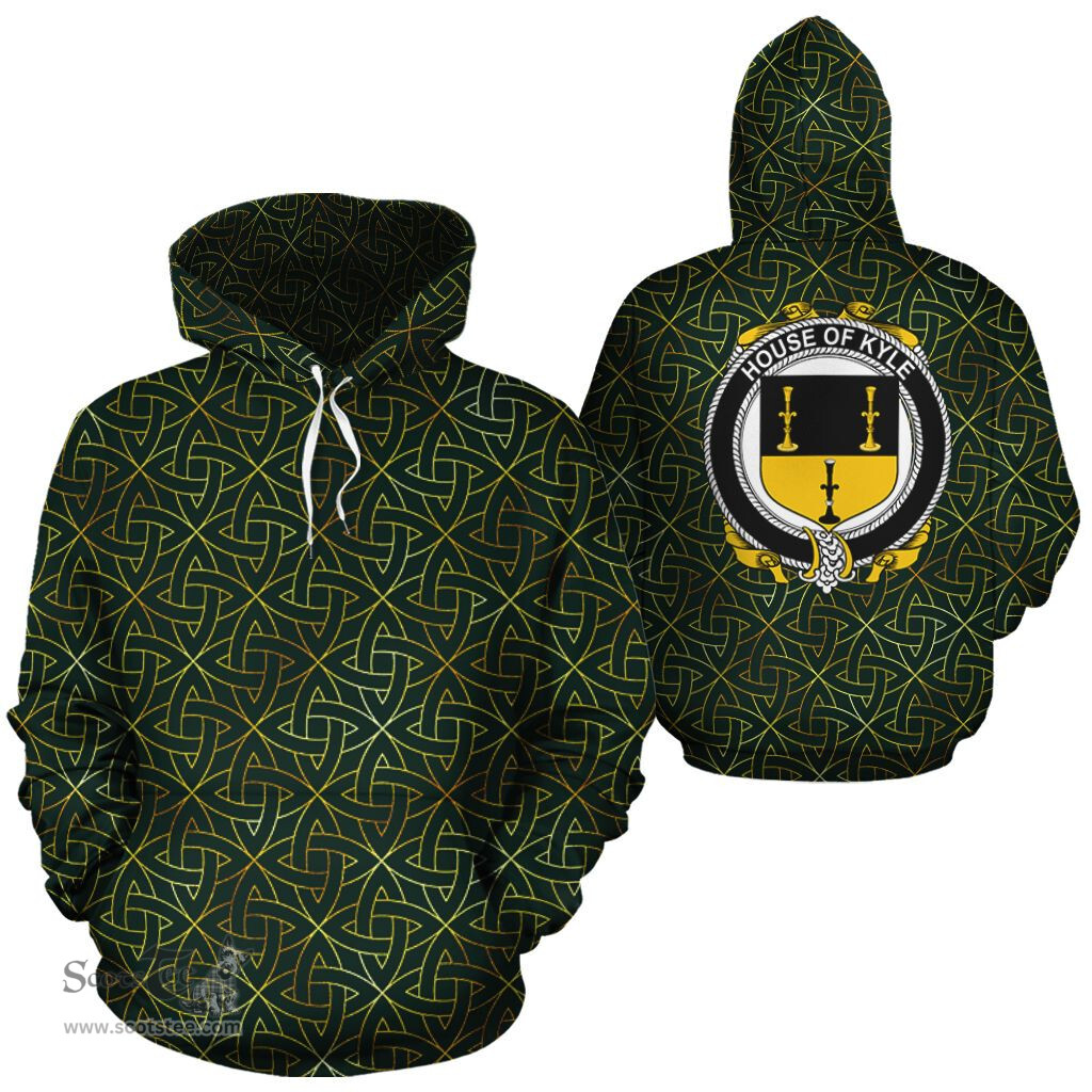 ScotsTee Shop Irish Kyle Coat of Arms Family Crest Ireland Hoodie Irish Gold Symbol Hoodie