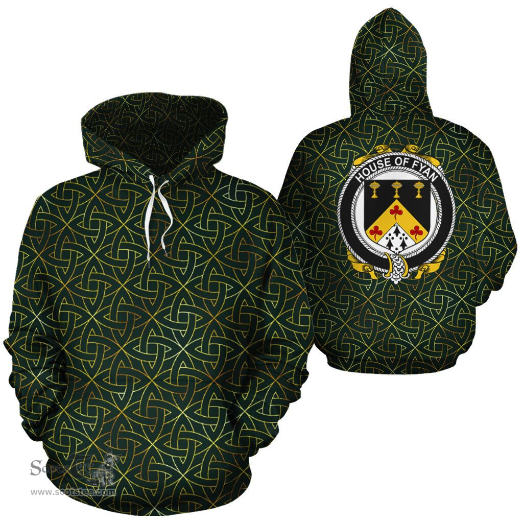 ScotsTee Shop Irish Fyan Coat of Arms Family Crest Ireland Hoodie Irish Gold Symbol Hoodie