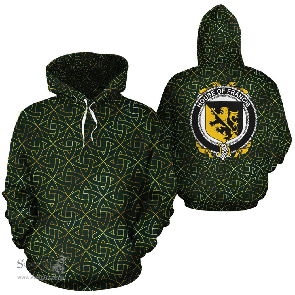 ScotsTee Shop Irish Francis Coat of Arms Family Crest Ireland Hoodie Irish Gold Symbol Hoodie