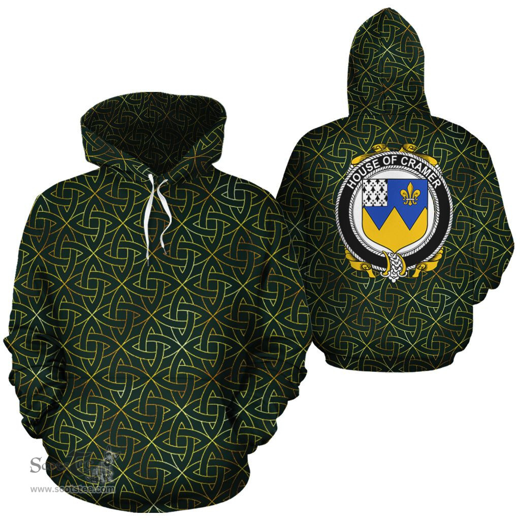 ScotsTee Shop Irish Cramer Coat of Arms Family Crest Ireland Hoodie Irish Gold Symbol Hoodie
