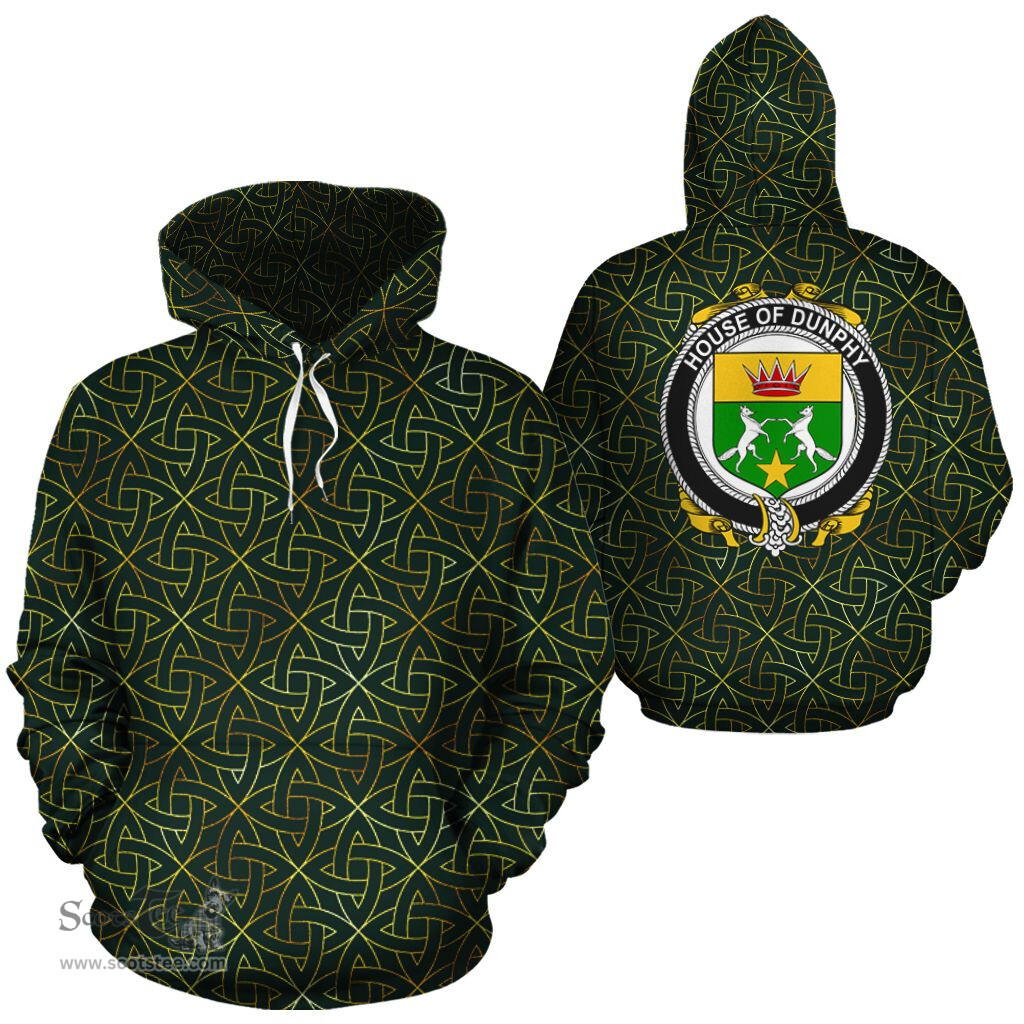 ScotsTee Shop Irish Dunphy Coat of Arms Family Crest Ireland Hoodie Irish Gold Symbol Hoodie