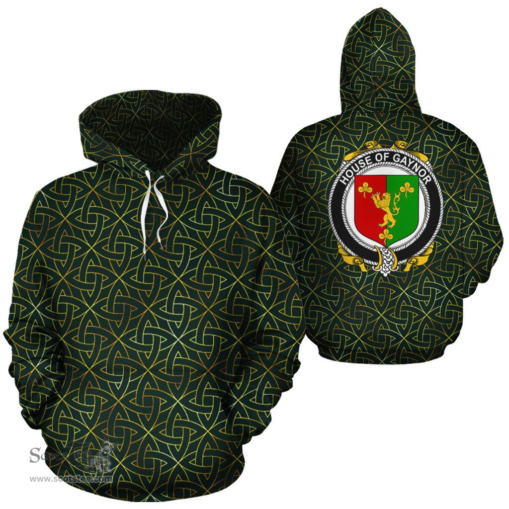 ScotsTee Shop Irish Gaynor Coat of Arms Family Crest Ireland Hoodie Irish Gold Symbol Hoodie