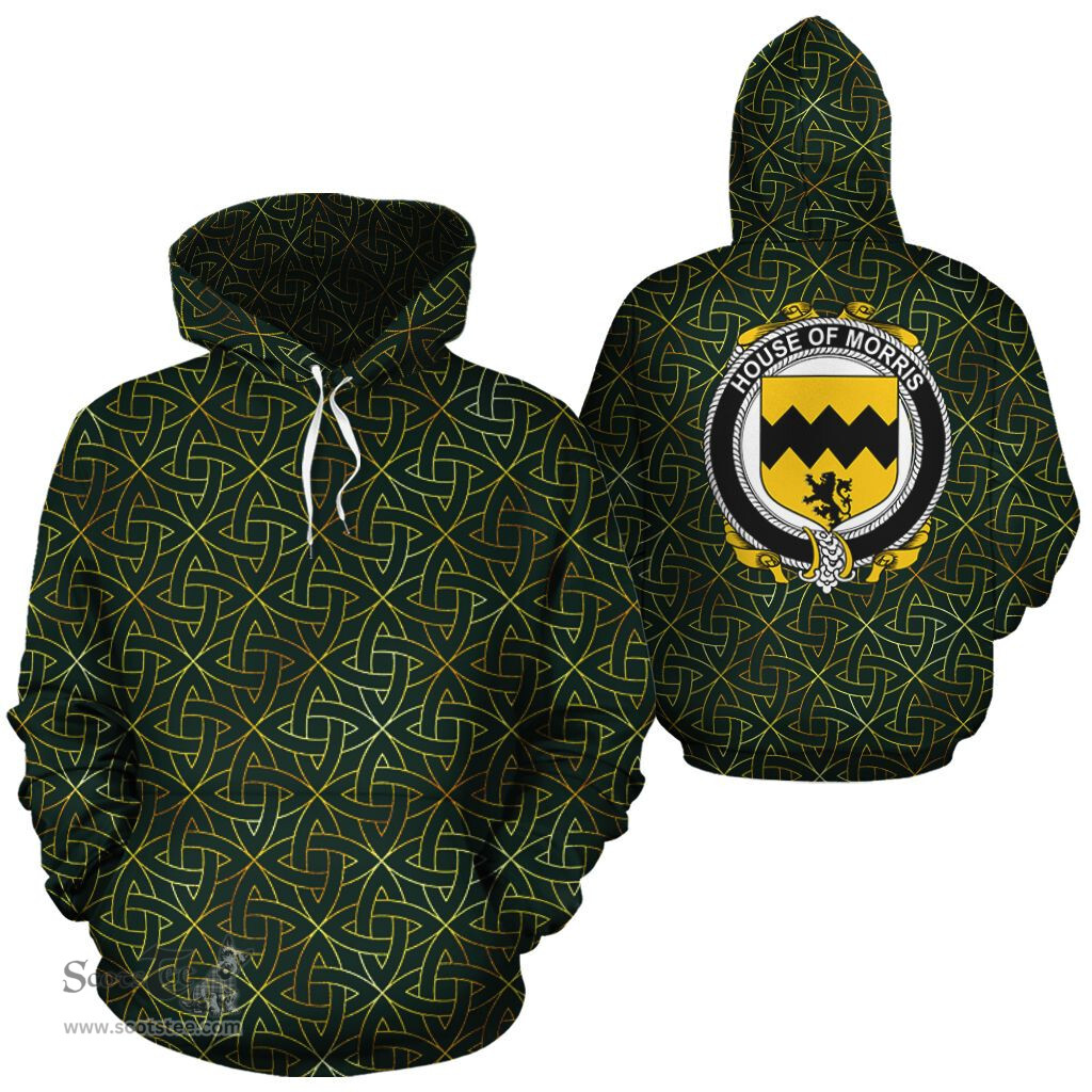 ScotsTee Shop Irish Morris Coat of Arms Family Crest Ireland Hoodie Irish Gold Symbol Hoodie