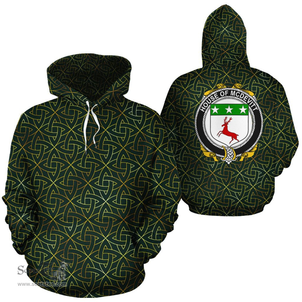 ScotsTee Shop Irish McDevitt Coat of Arms Family Crest Ireland Hoodie Irish Gold Symbol Hoodie