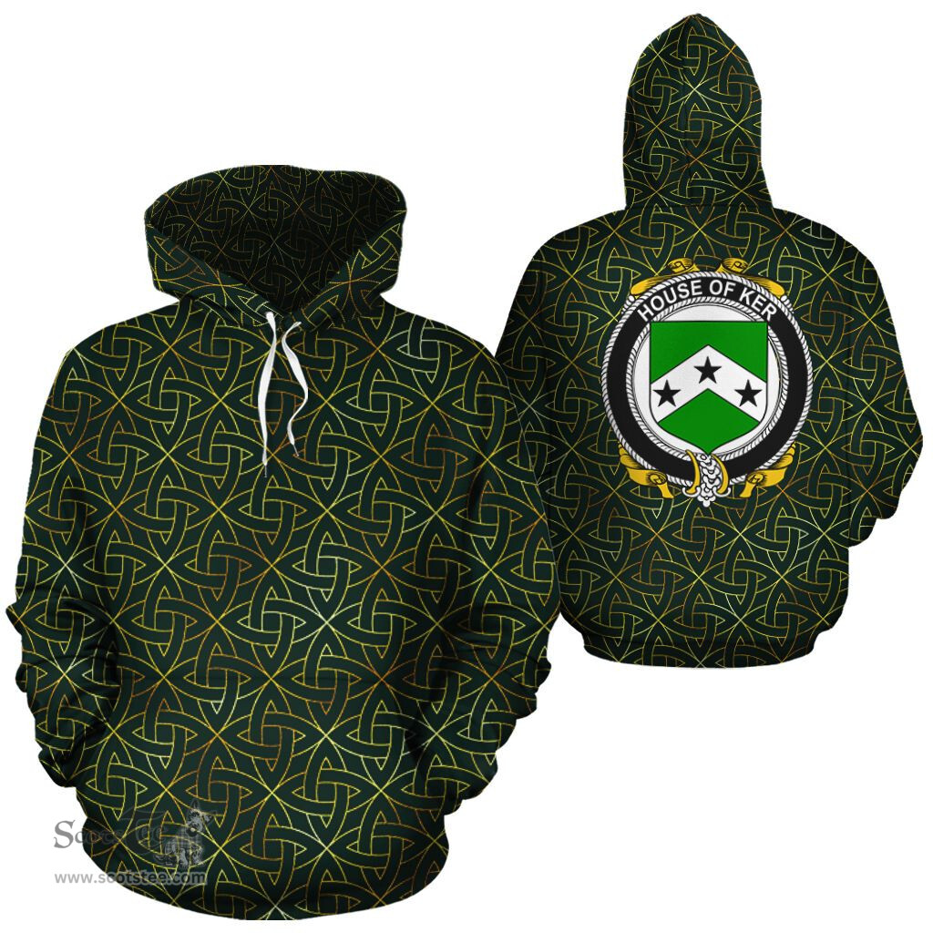 ScotsTee Shop Irish Ker Coat of Arms Family Crest Ireland Hoodie Irish Gold Symbol Hoodie