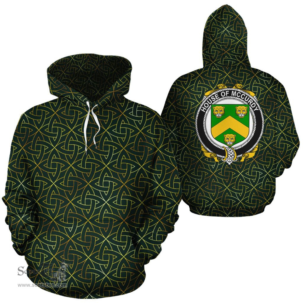 ScotsTee Shop Irish McCurdy Coat of Arms Family Crest Ireland Hoodie Irish Gold Symbol Hoodie