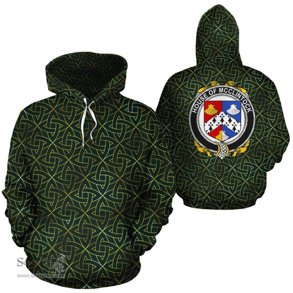 ScotsTee Shop Irish McClintock Coat of Arms Family Crest Ireland Hoodie Irish Gold Symbol Hoodie