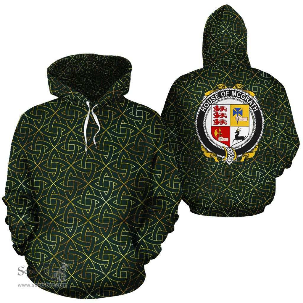 ScotsTee Shop Irish McGrath Coat of Arms Family Crest Ireland Hoodie Irish Gold Symbol Hoodie