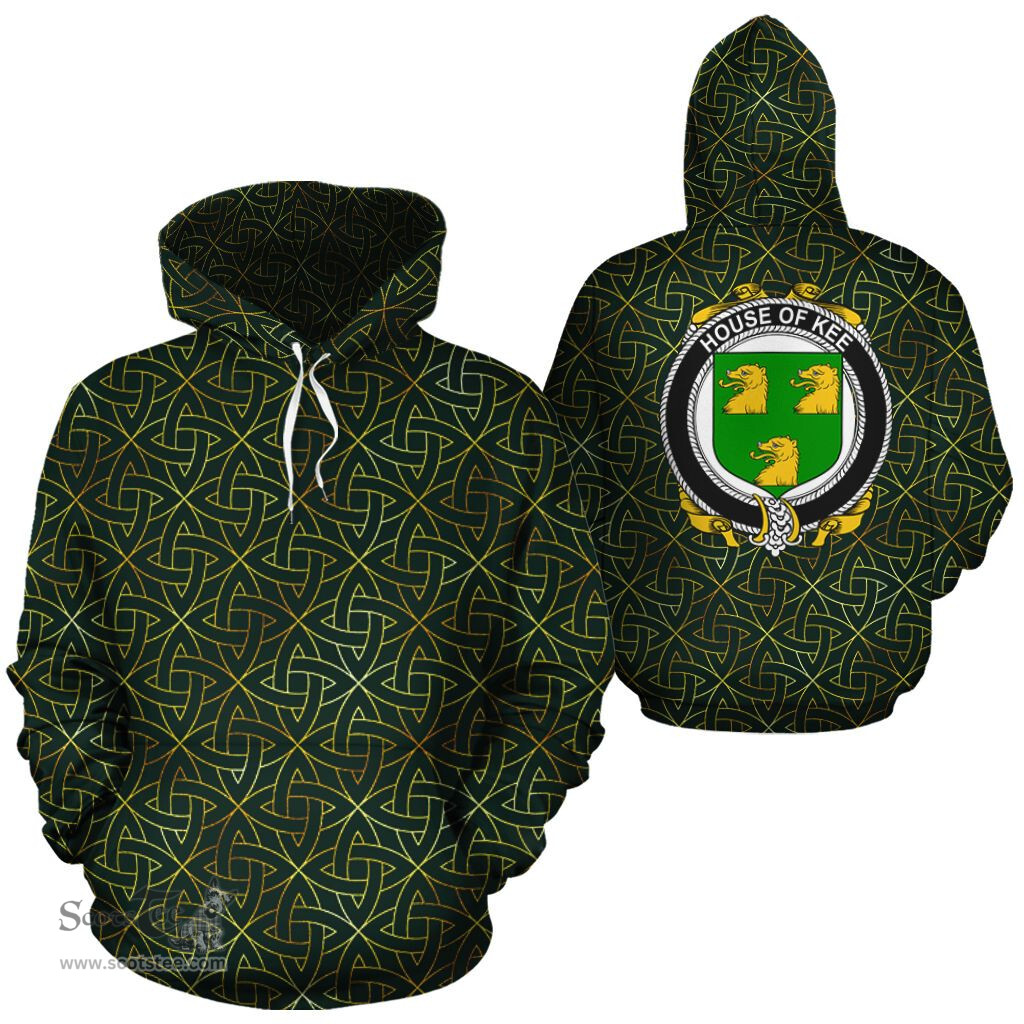 ScotsTee Shop Irish Kee Coat of Arms Family Crest Ireland Hoodie Irish Gold Symbol Hoodie