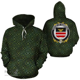 ScotsTee Shop Irish Harrison Coat of Arms Family Crest Ireland Hoodie Irish Gold Symbol Hoodie