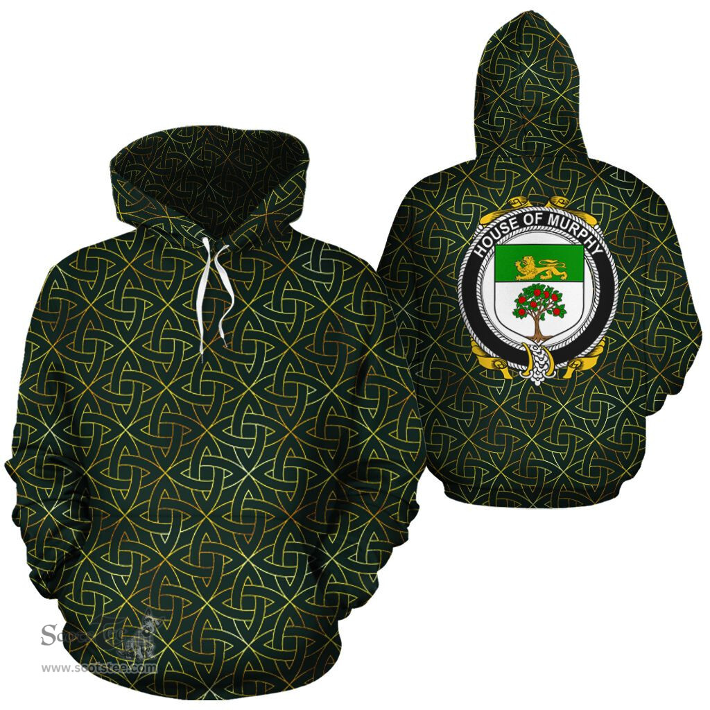 ScotsTee Shop Irish Murphy Wexford Coat of Arms Family Crest Ireland Hoodie Irish Gold Symbol Hoodie