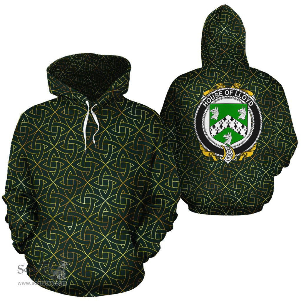 ScotsTee Shop Irish Lloyd Coat of Arms Family Crest Ireland Hoodie Irish Gold Symbol Hoodie
