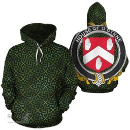 ScotsTee Shop Irish O'Byrne Coat of Arms Family Crest Ireland Hoodie Irish Gold Symbol Hoodie