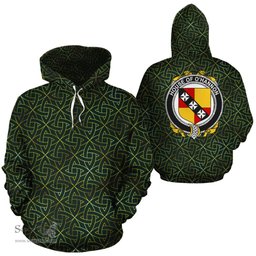 ScotsTee Shop Irish O'Hannon Coat of Arms Family Crest Ireland Hoodie Irish Gold Symbol Hoodie