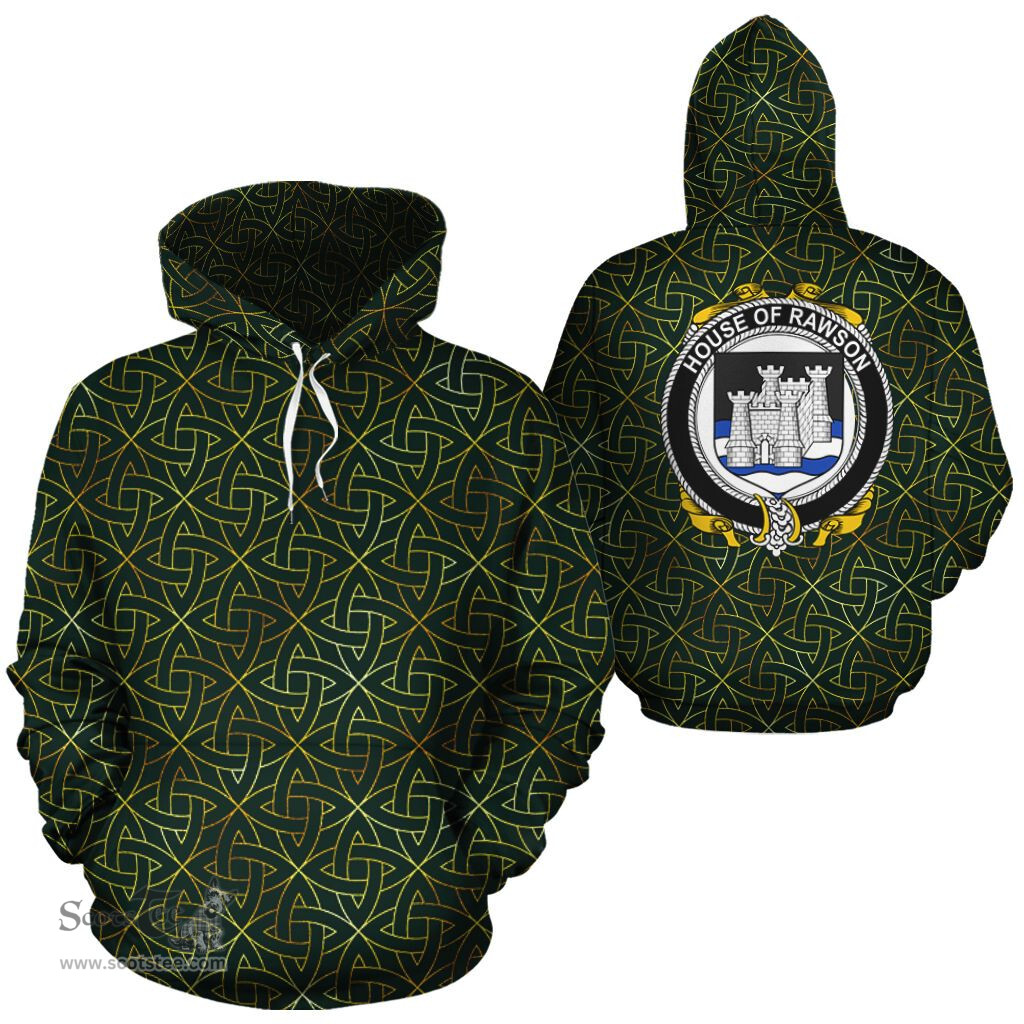 ScotsTee Shop Irish Rawson Coat of Arms Family Crest Ireland Hoodie Irish Gold Symbol Hoodie