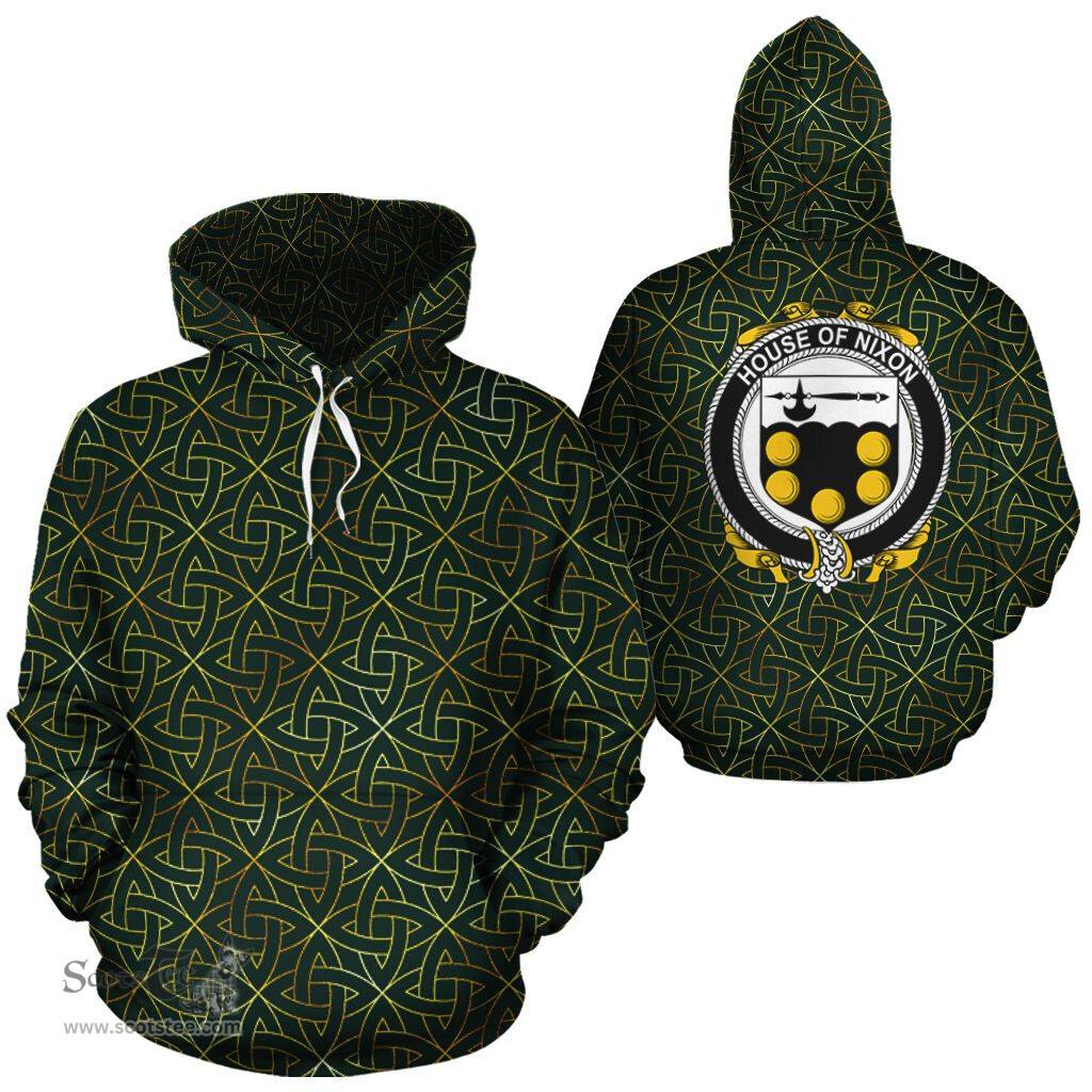 ScotsTee Shop Irish Nixon Coat of Arms Family Crest Ireland Hoodie Irish Gold Symbol Hoodie
