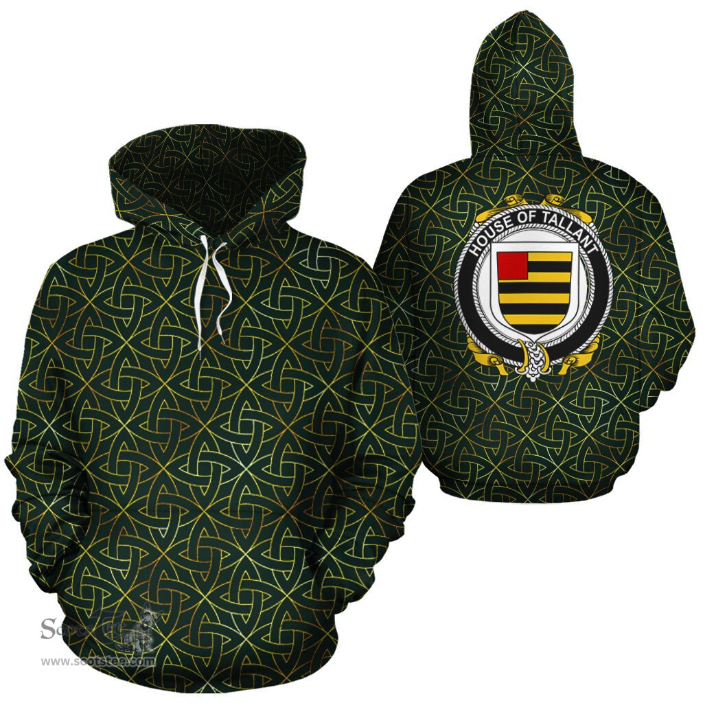 ScotsTee Shop Irish Tallant Coat of Arms Family Crest Ireland Hoodie Irish Gold Symbol Hoodie