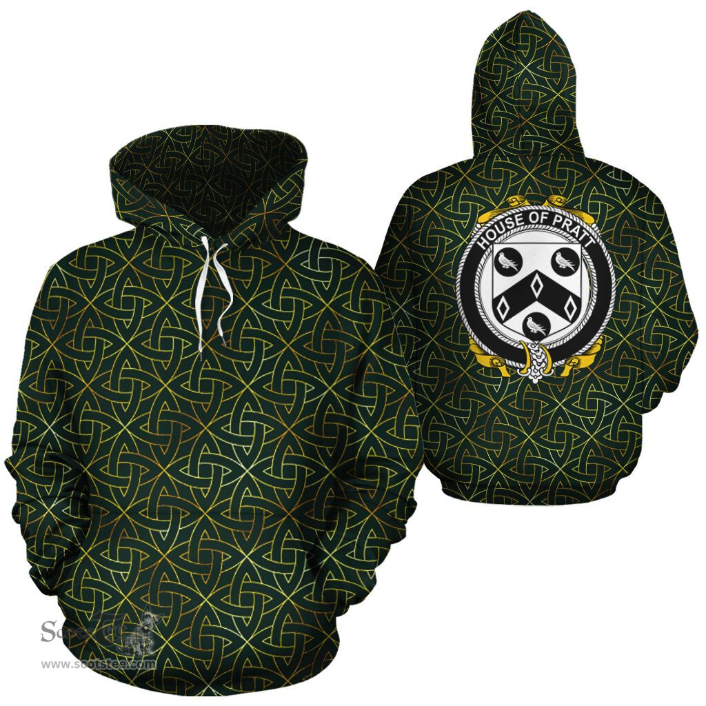 ScotsTee Shop Irish Pratt Coat of Arms Family Crest Ireland Hoodie Irish Gold Symbol Hoodie