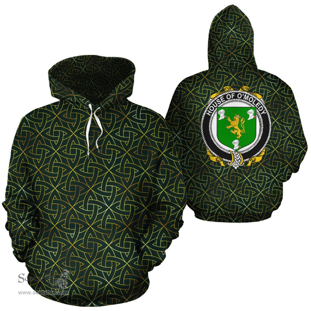 ScotsTee Shop Irish O'Moledy Coat of Arms Family Crest Ireland Hoodie Irish Gold Symbol Hoodie