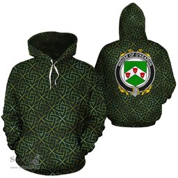 ScotsTee Shop Irish O'Kearon Coat of Arms Family Crest Ireland Hoodie Irish Gold Symbol Hoodie