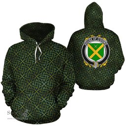 ScotsTee Shop Irish O'Dowd Coat of Arms Family Crest Ireland Hoodie Irish Gold Symbol Hoodie
