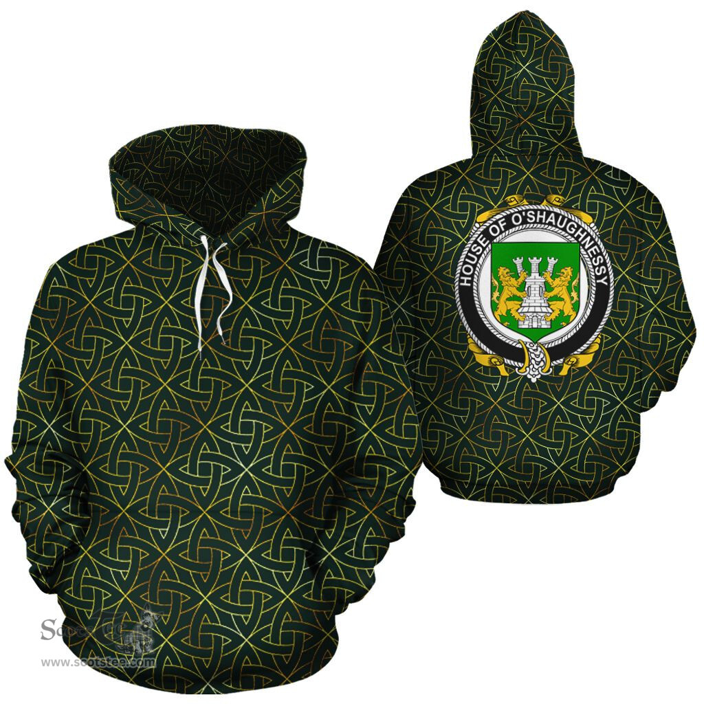 ScotsTee Shop Irish O'Shaughnessy Coat of Arms Family Crest Ireland Hoodie Irish Gold Symbol Hoodie