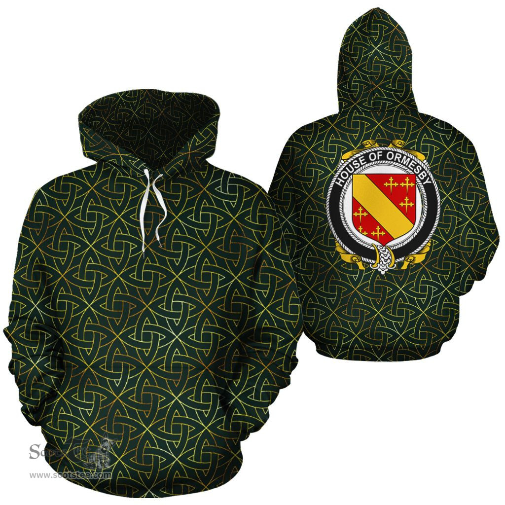 ScotsTee Shop Irish Ormesby Coat of Arms Family Crest Ireland Hoodie Irish Gold Symbol Hoodie