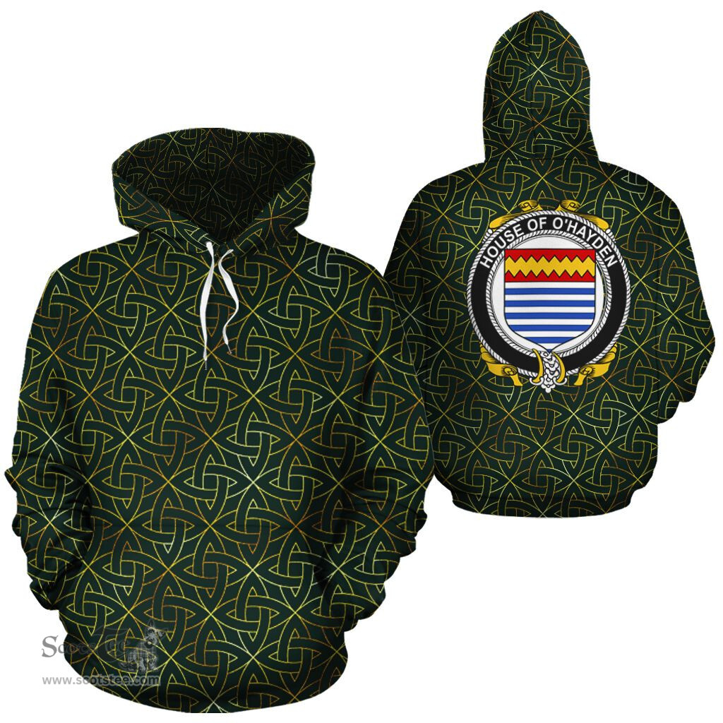 ScotsTee Shop Irish O'Hayden Coat of Arms Family Crest Ireland Hoodie Irish Gold Symbol Hoodie