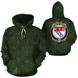 ScotsTee Shop Irish Whelan Coat of Arms Family Crest Ireland Hoodie Irish Gold Symbol Hoodie