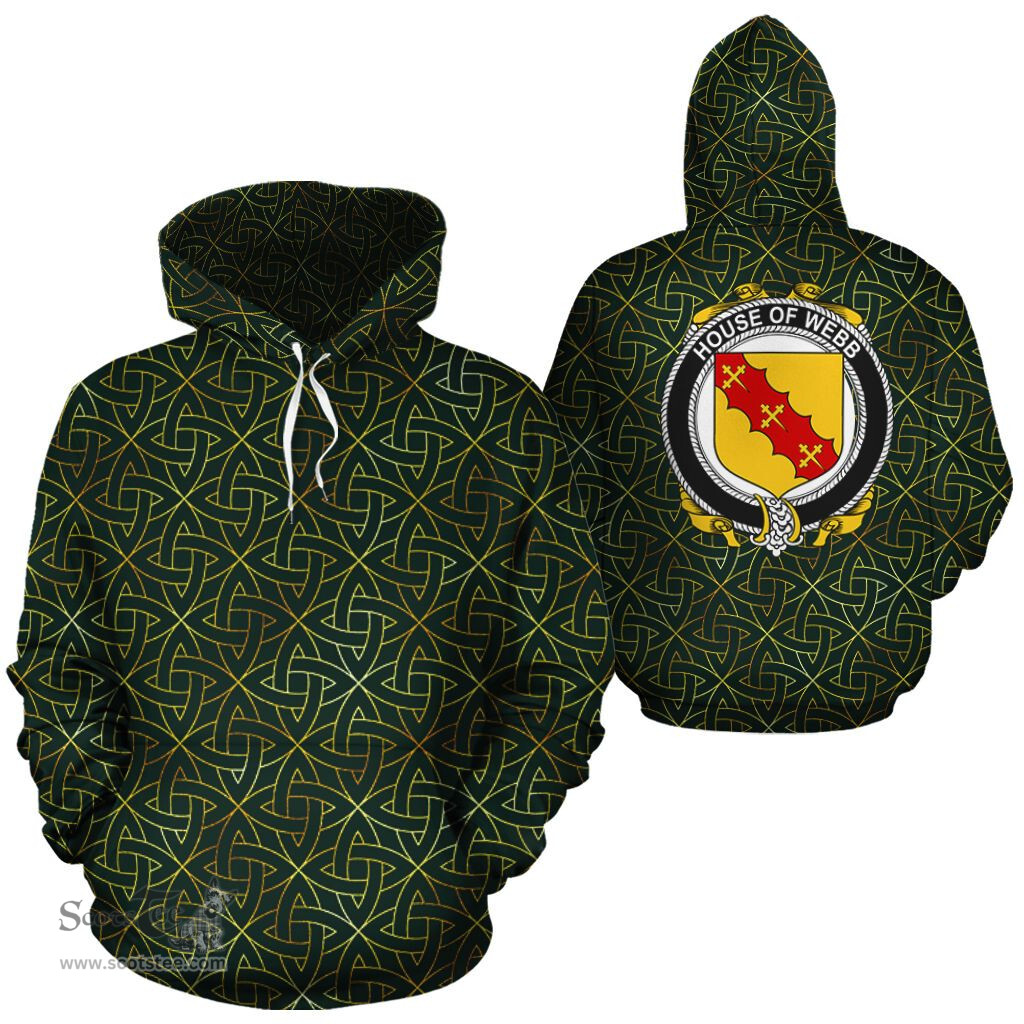 ScotsTee Shop Irish Webb Coat of Arms Family Crest Ireland Hoodie Irish Gold Symbol Hoodie