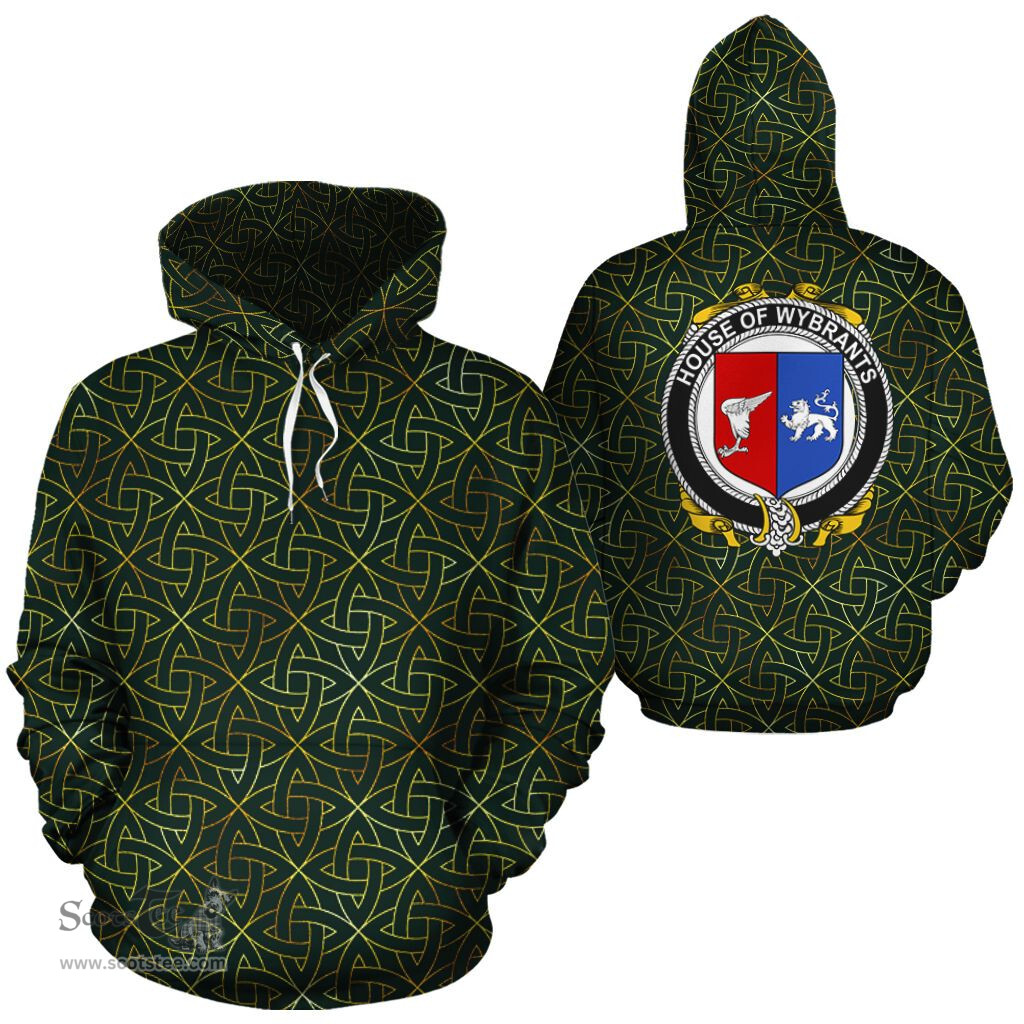 ScotsTee Shop Irish Wybrants Coat of Arms Family Crest Ireland Hoodie Irish Gold Symbol Hoodie