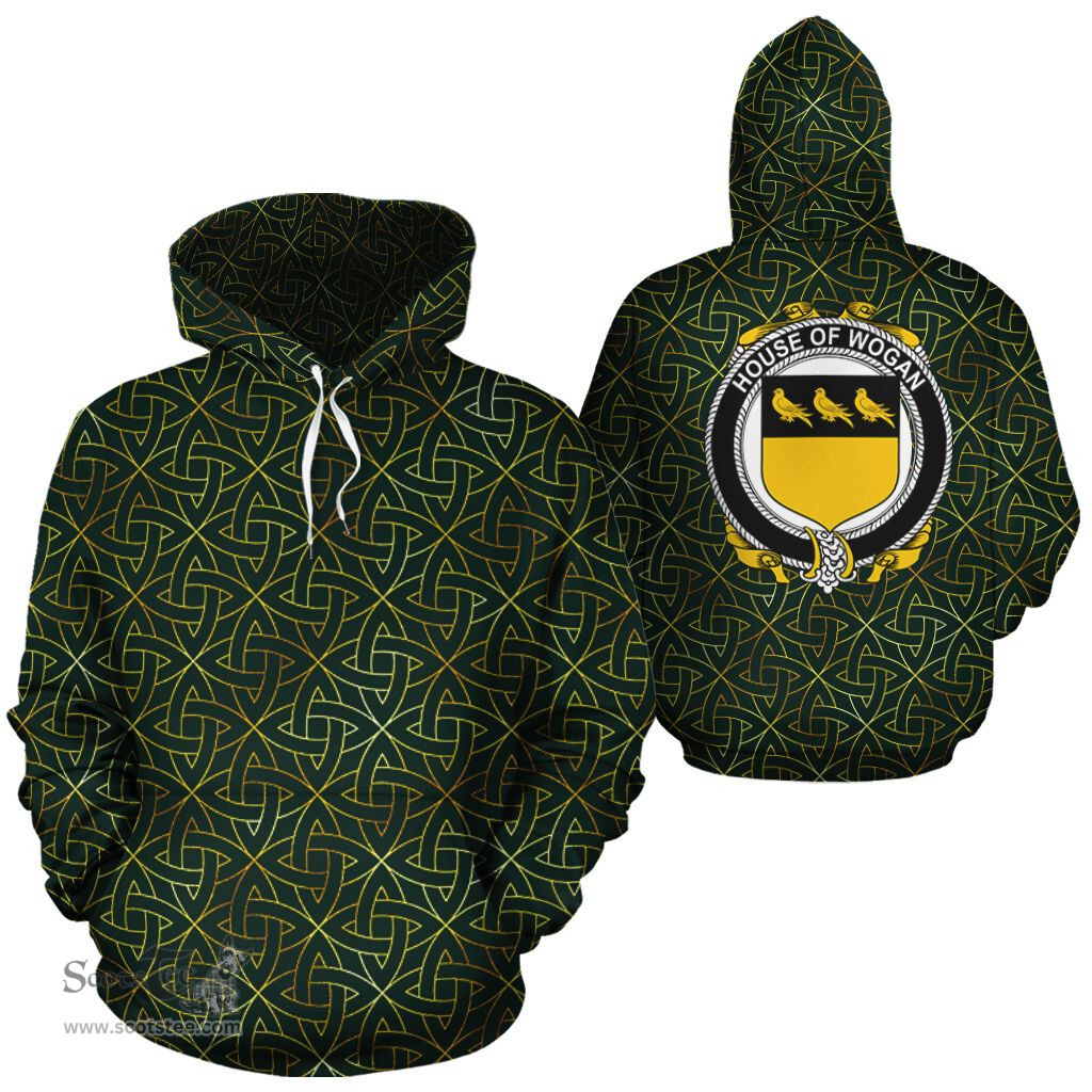 ScotsTee Shop Irish Wogan Coat of Arms Family Crest Ireland Hoodie Irish Gold Symbol Hoodie