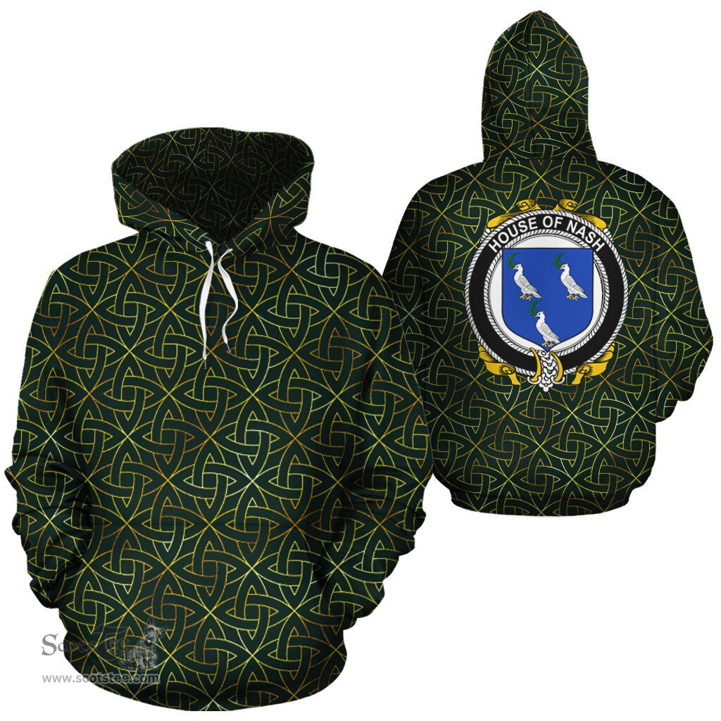 ScotsTee Shop Irish Nash Coat of Arms Family Crest Ireland Hoodie Irish Gold Symbol Hoodie