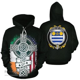 ScotsTee Shop Irish Aiken Coat of Arms Family Crest Ireland Hoodie Erin Go Bragh Hoodie