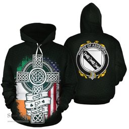 ScotsTee Shop Irish Ashborne Coat of Arms Family Crest Ireland Hoodie Erin Go Bragh Hoodie