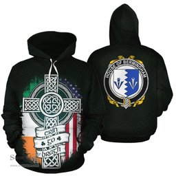 ScotsTee Shop Irish Bermingham Coat of Arms Family Crest Ireland Hoodie Erin Go Bragh Hoodie
