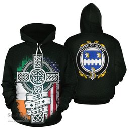 ScotsTee Shop Irish Alleet Coat of Arms Family Crest Ireland Hoodie Erin Go Bragh Hoodie