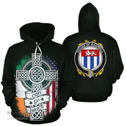 ScotsTee Shop Irish Bagwell Coat of Arms Family Crest Ireland Hoodie Erin Go Bragh Hoodie