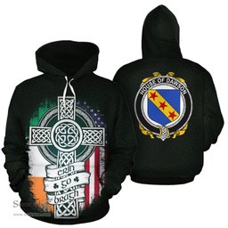 ScotsTee Shop Irish Dawson Coat of Arms Family Crest Ireland Hoodie Erin Go Bragh Hoodie