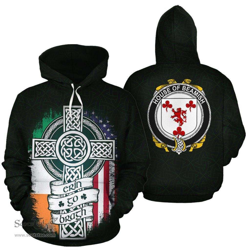 ScotsTee Shop Irish Beamish Coat of Arms Family Crest Ireland Hoodie Erin Go Bragh Hoodie