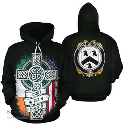 ScotsTee Shop Irish Daunt Coat of Arms Family Crest Ireland Hoodie Erin Go Bragh Hoodie