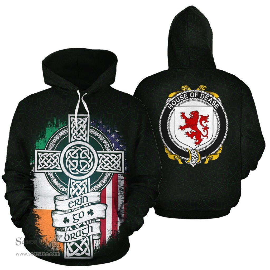 ScotsTee Shop Irish Dease Coat of Arms Family Crest Ireland Hoodie Erin Go Bragh Hoodie