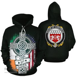 ScotsTee Shop Irish Corcoran Coat of Arms Family Crest Ireland Hoodie Erin Go Bragh Hoodie