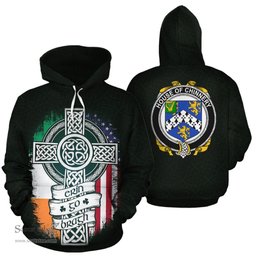 ScotsTee Shop Irish Chinnery Coat of Arms Family Crest Ireland Hoodie Erin Go Bragh Hoodie