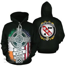 ScotsTee Shop Irish Clarke Coat of Arms Family Crest Ireland Hoodie Erin Go Bragh Hoodie