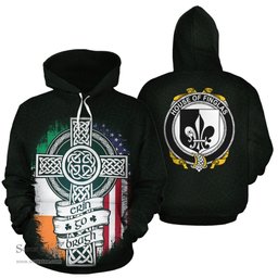 ScotsTee Shop Irish Finglas Coat of Arms Family Crest Ireland Hoodie Erin Go Bragh Hoodie