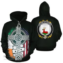 ScotsTee Shop Irish Bowen Coat of Arms Family Crest Ireland Hoodie Erin Go Bragh Hoodie