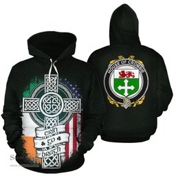 ScotsTee Shop Irish Crombie Coat of Arms Family Crest Ireland Hoodie Erin Go Bragh Hoodie