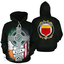 ScotsTee Shop Irish Carron Coat of Arms Family Crest Ireland Hoodie Erin Go Bragh Hoodie